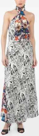 SETCHU halterneck print dress - Wit