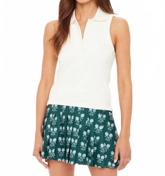 The Upside Courtship Henri Collared Tank Top In Cream