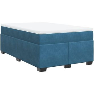 vidaXL Cama Box Spring Con Colch&oacute;n Terciopelo Azul Oscuro 120x200 Cm Vidaxl