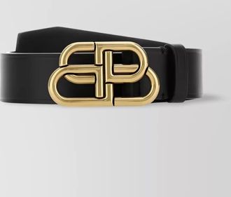 Balenciaga leather logo buckle belt