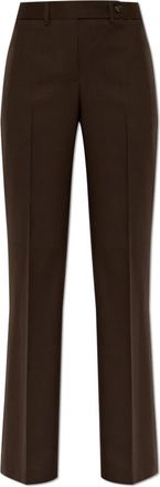 Paul Smith Wool Crease-Front Broeken - Dames - Wijde Broeken - Bruin - XS - Wol - Broeken