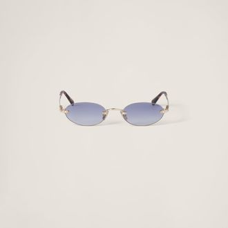 Miu Miu Logo Sunglasses, Woman, Indigo Lenses