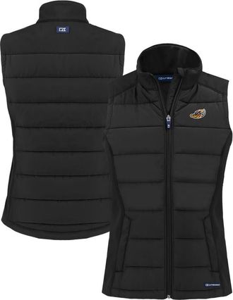 Cutter & Buck Womens Cutter & Buck Black Akron RubberDucks Evoke Hybrid PrimaLoft Eco Softshell Recycled Full-Zip Vest at Nordstrom, Size Xxx-Large