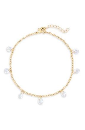 Nordstrom Rack Cubic Zirconia Charm Bracelet in Clear- Gold at Nordstrom Rack