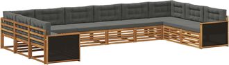 vidaXL Juegos De Sof&aacute;s 10 Uds. Madera De Acacia S&oacute;lida Vidaxl
