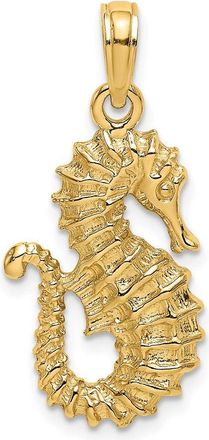 Diamond2Deal 14k Yellow Gold Textured Seahorse Charm