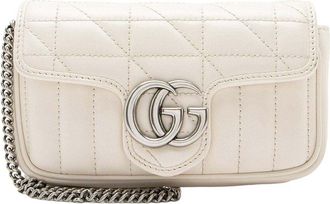 Gucci Mixed Matelass&eacute; Leather Gg Marmont Aria Mini Flap Bag (Authentic Pre- Loved)