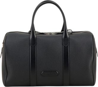 Tom Ford Grain Leather Wide Opening Medium Duffle - Heren - Weekendtassen - Zwart - ONE Size - Katoen - Tassen