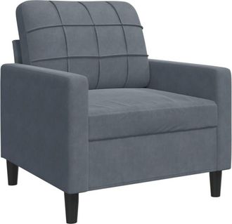 vidaXL Sillón de terciopelo gris oscuro 60 cm Vidaxl