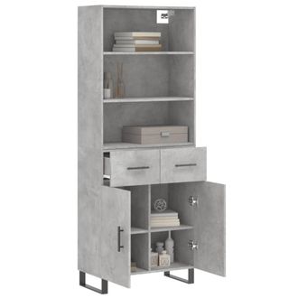 Berkfield Home Highboard Concrete Grey 69.5x34x180 cm Engineered Wood
