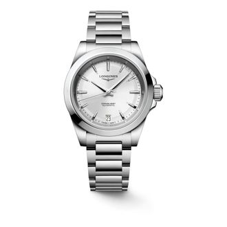 Longines Watches, female, Gray, ONE SIZE, Conquest Silver Sunray Dial Steel Watch