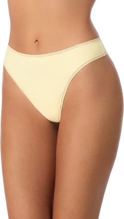OnGossamer Cabana Stretch Cotton Thong in Banana Cream at Nordstrom, Size X-Small/small