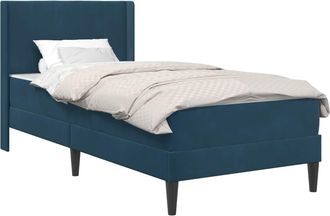 vidaXL Estructura De Cama Con Colch&oacute;n Azul 100 X 200 Cm Terciopelo Vidaxl