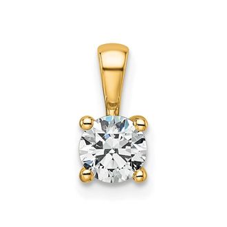 Diamond2Deal 14k Yellow Gold 1/2 Ct Round Lab Grown Diamond Solitaire Pendant