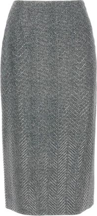 Ermanno Scervino Rhinestone Skirt - Dames - Midirokken - Grijs - M - Rokken