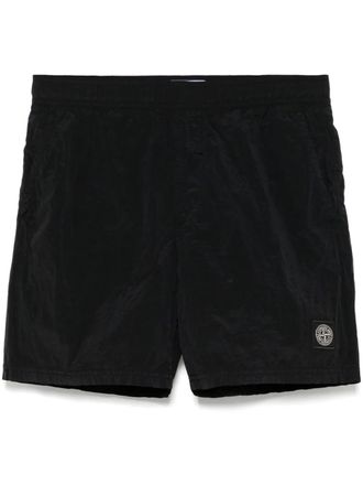 Stone Island Shorts met logo-applicatie - Zwart