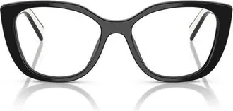 Prada 53mm Cat Eye Optical Glasses in Black at Nordstrom