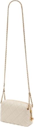 Tory Burch Womens Fleming Crossbody Bag Beige Lambskin