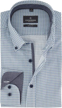 Casamoda Overhemd Casa Moda Casual Fit geprint blauw