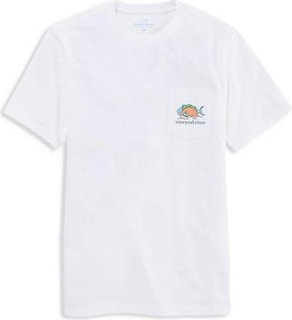 Vineyard Vines Fish Taco On The Beach Short Sleeve T-Shirts Mens T Shirt White Cap : 2XL, Cotton