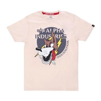 Alpha Industries Wolfhounds Tee Jet Stream White - Heren - T-shirts - Roze - S - Wol - Tops