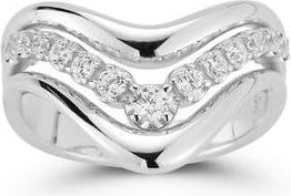 Glaze Jewelry Bold V Cubic Zirconia Ring in Silver at Nordstrom Rack, Size 8