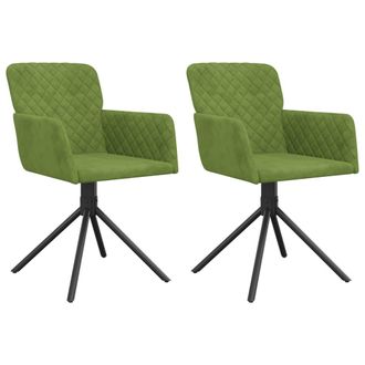 vidaXL Sillas De Comedor Giratorias 2 Unidades Terciopelo Verde Claro Vidaxl