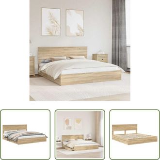 vidaXL Letto moderno - Letto con Contenitore con testiera Rovere Sonoma 180 x 200 cm