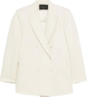 Fabiana Filippi Blazer met dubbele rij knopen en zak - Beige