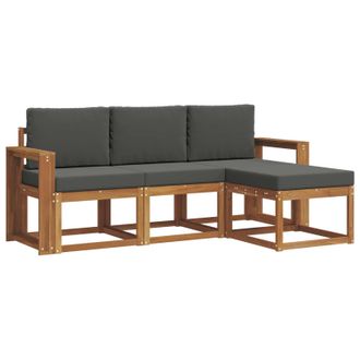vidaXL Conjunto De Sof&aacute;s De Exterior 4 Pcs Natural Y Antracita Vidaxl