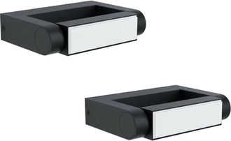 Loops 2 PACK IP44 Outdoor Wall Light Black Cast Aluminium 4.8W LED Porch Lamp