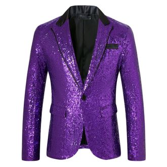 Generic Mens Sequin Jacket Glitter Suit Shiny New Years Eve Party Blazer Carnival Costume 70s 80s Fancy Dress Costumes Wedding Festive Rave Outfit n13
