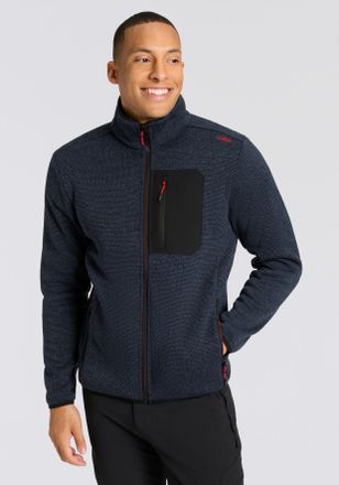 F.lli Campagnolo Strickfleecejacke CMP, Herren, Gr. 46, titanio, nero, Obermaterial: 100% Polyester, Jacken Strickfleecejacke, f&uuml;r sportliche Aktivit&auml;ten und Outdoor, 