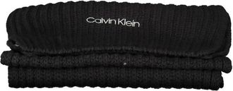 Calvin Klein Cotton-Blend Knit Scarf - Black