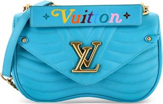 Louis Vuitton New Wave Chain Bag gewatteerde leren MM crossbodytas - Blauw