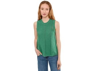 Sanctuary Easy Pointelle Shell Womens Sweater Green Juice : LG (US 10-12), Cotton