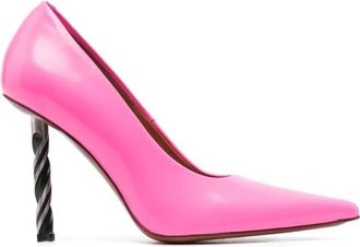 VETEMENTS Hot Pink Leren Drill-Hak Pumps - Dames - Pumps - Roze - 36 EU - Schoenen