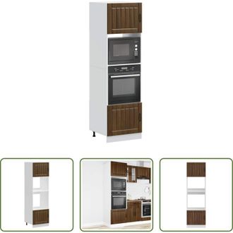 vidaXL Armadi da cucina - Armadi Forno 2 pz Lucca Rovere Marrone in Legno Multistrato