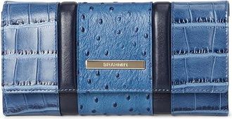 Brahmin Cordelia Wallet Wallet Womens Handbags Retro Blue, Leather/Polyester