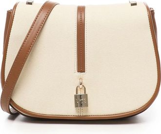 V° 73 Tassen, Dames, Beige, ONE Size, Gepersonaliseerde Crossbody Tas met Hangslot