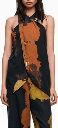 Bimba & Lola Blot Cotton Wrap Top in Blot Xl Black at Nordstrom, Size X-Small
