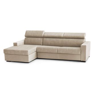 Dmora Sofa Cama Daatou, Sof&aacute; De Esquina, 100% Made In Italy, Sof&aacute; Con Apertura Giratoria, Con Contenedor Izquierdo Pen&iacute;nsula, Con Reposabrazos Delgados, Cm 