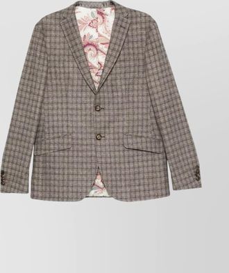 Etro lapels checked pattern pockets