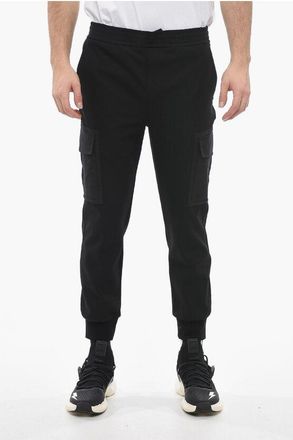 Neil Barrett Skinny cargo-joggingbroek met lage taille in zwart