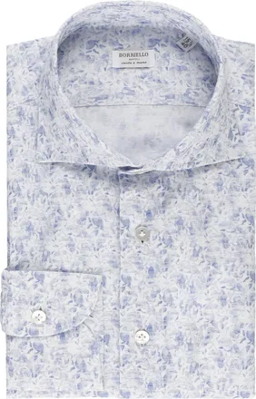 Borriello Blue Floral Print Linen Shirt