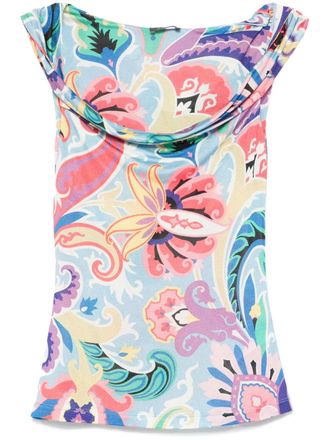 Etro Tanktop met paisley-print - Blauw