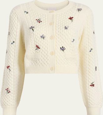 Cinq &agrave; Sept Rasa Embellished Cropped Cardigan