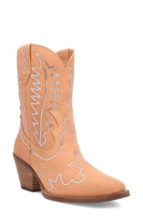 Dingo Tiny Pony Rhinestone Western Boot in Peach at Nordstrom, Size 8.5