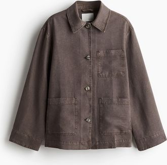 H&M Jacke aus Lyocellmix - Dunkles Graubraun