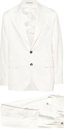 Brunello Cucinelli single-breasted silk suit - men - Cupro/Viscose/Cotton/Silk - 54 - White